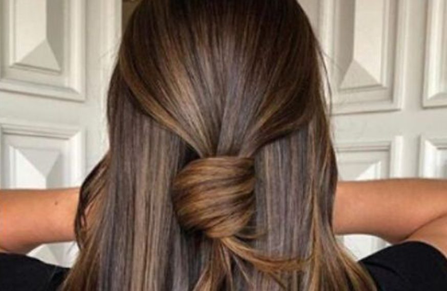 Cabello castaño con iluminaciones hechas a mano